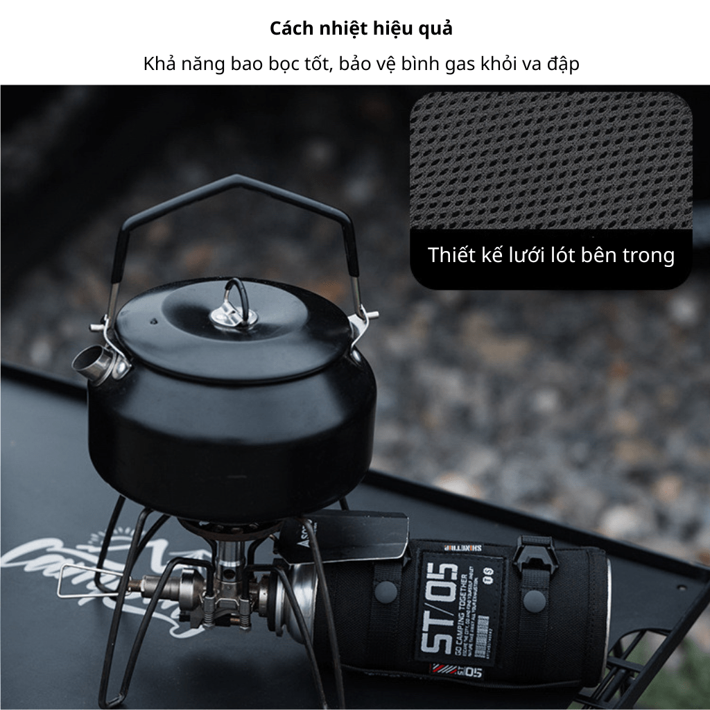 Túi Bọc Bình Gas Mini Camping Nylon 1000D Chống Rách, Cách Nhiệt ShineTrip ST05