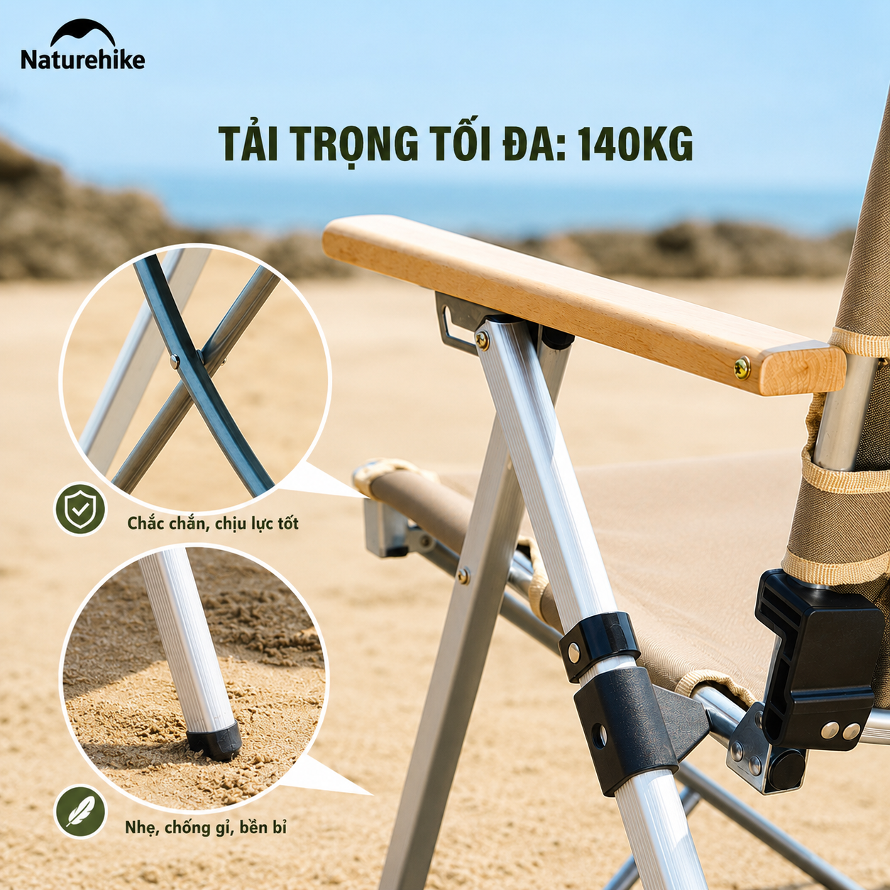 Ghế xếp có tay tựa Naturehike Portable Folding Chair NH17T003-Y