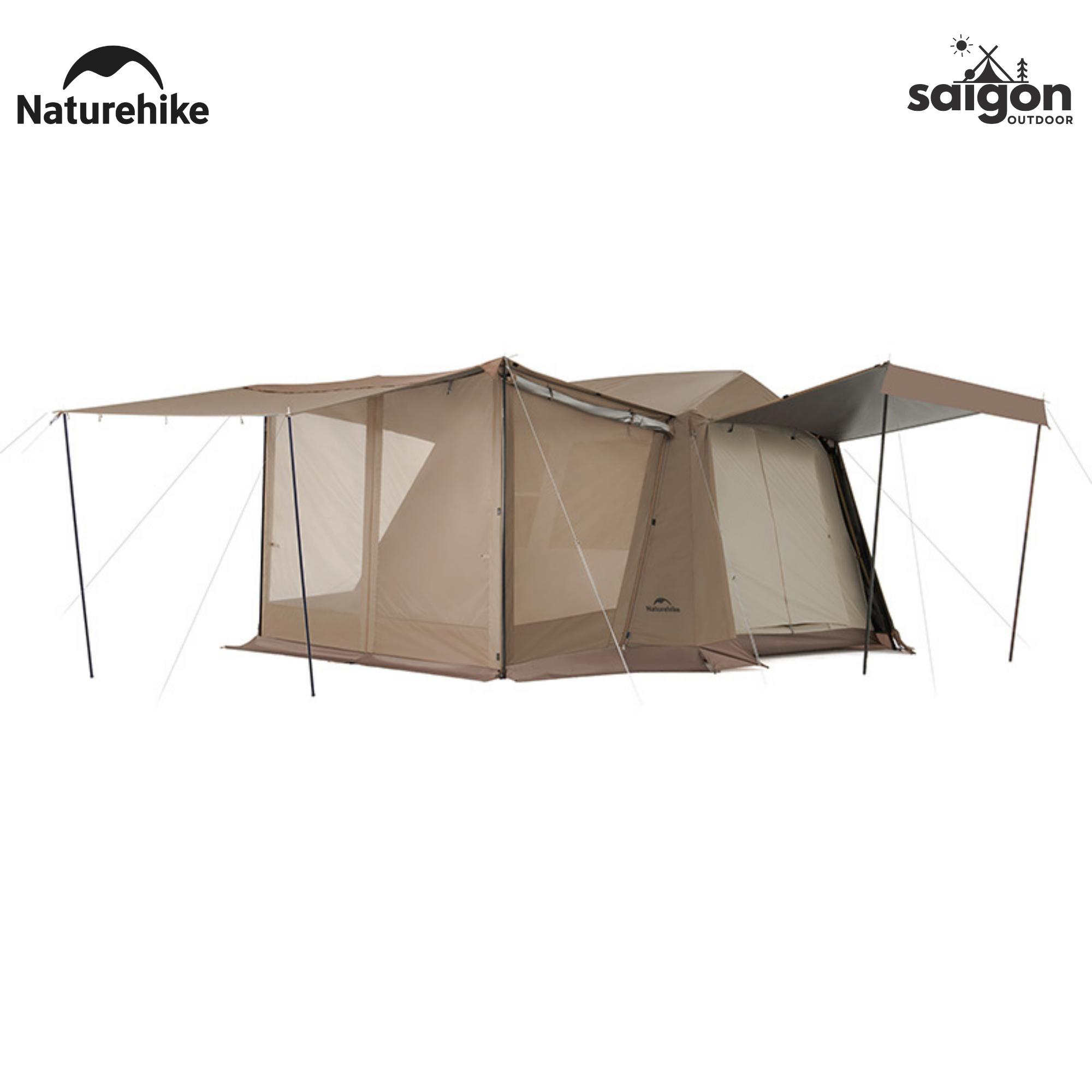 Lều Vila Naturehike (NEW 2026) CNK2300ZP021 4-6 Người – Lều Cabin Glamping Ti-Black Chống Nóng