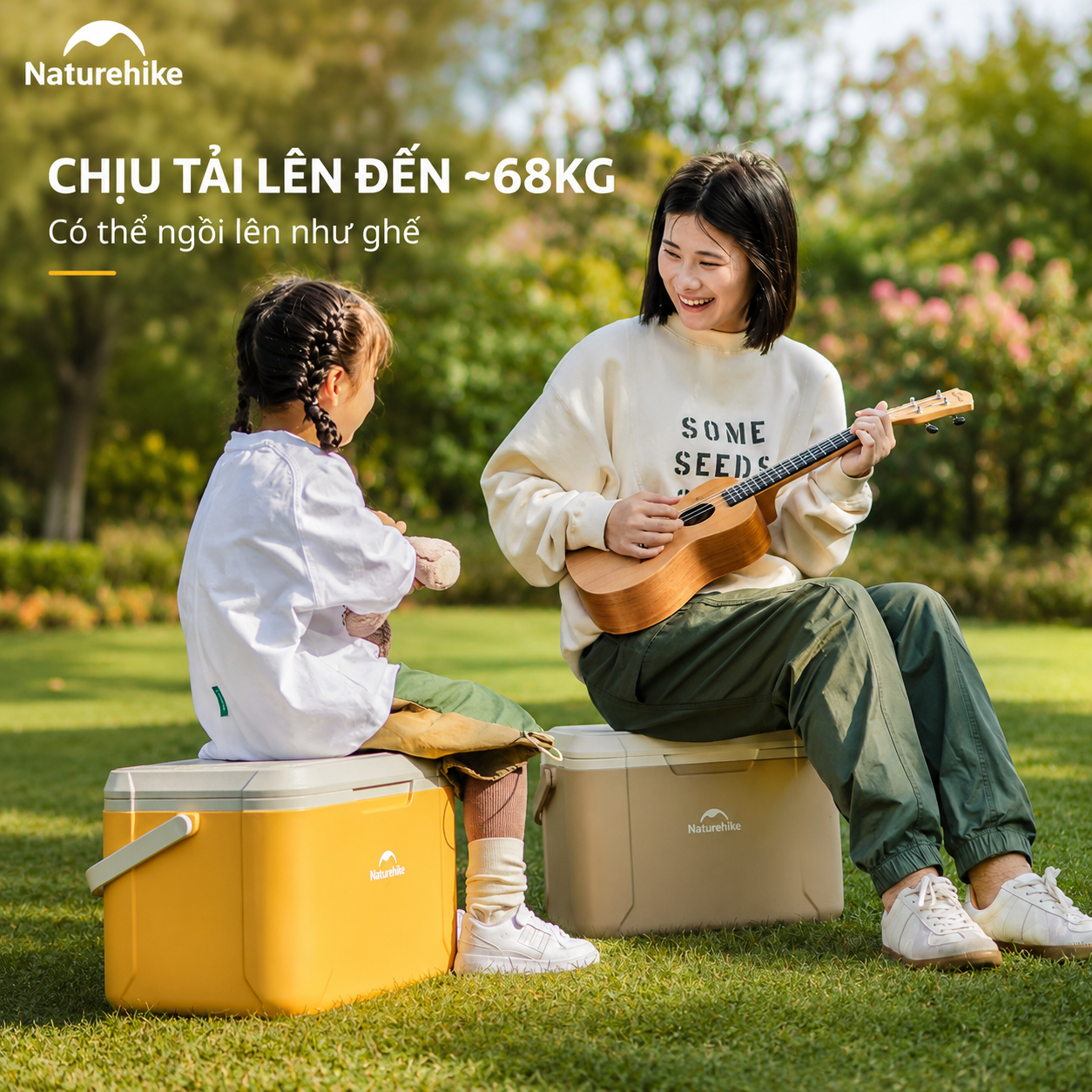 Thùng Đá Mini Naturehike Glamping Ice Cooler CNK2450CF012 18L – Giữ Lạnh 48H, Nhựa PP/PE Cao Cấp
