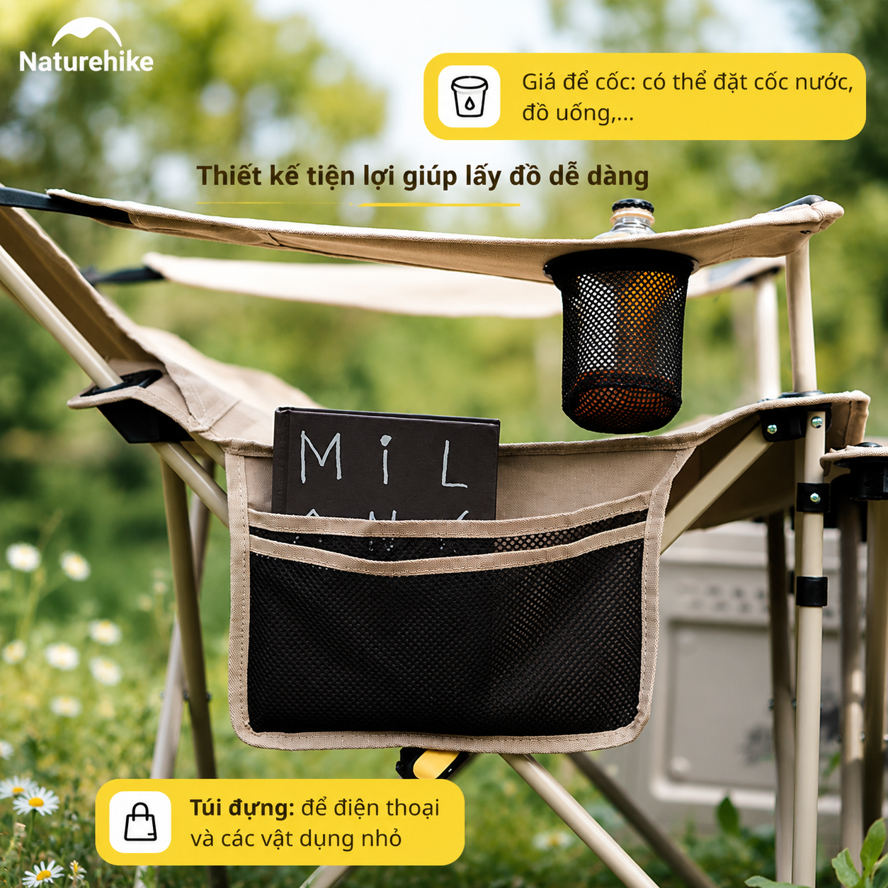 Ghế Xếp Dã Ngoại 2in1 Naturehike CNK2350JJ011 – Ghế Camping Đa Năng, Có Gác Chân, Gấp Gọn Tiện Lợi
