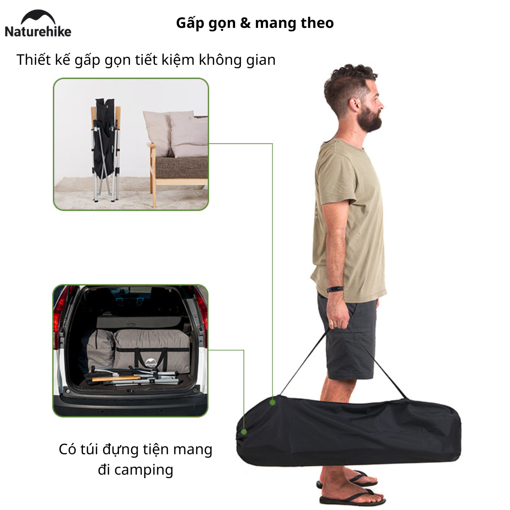 Ghế xếp có tay tựa Naturehike Portable Folding Chair NH17T003-Y