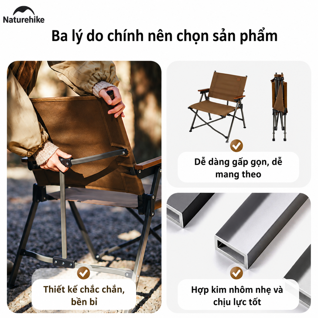 Ghế cắm trại gấp gọn Naturehike Portable Camping Chair CNK2300JJ018
