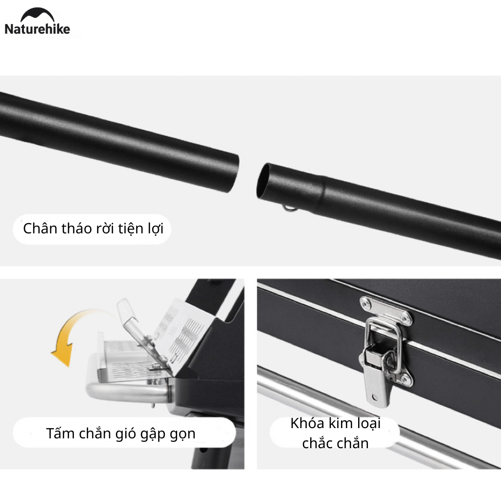 Bếp Nướng BBQ Naturehike N Play CNK2300015 – Bếp Than Dã Ngoại Gấp Gọn, Vỉ Nướng Lớn, Camping