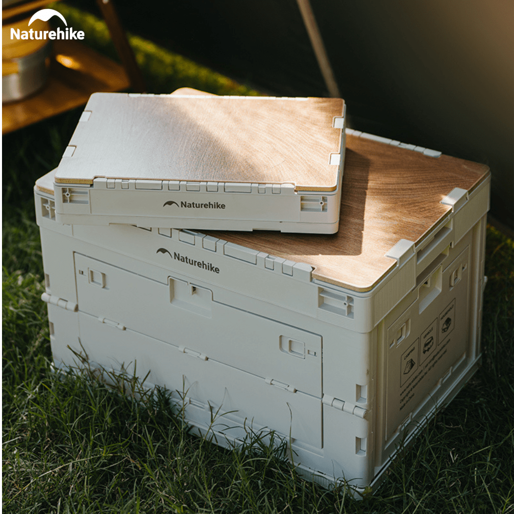 Thùng nhựa đựng đồ cắm trại xếp gọn kèm mặt giả gỗ NatureHike CNK2450XB020