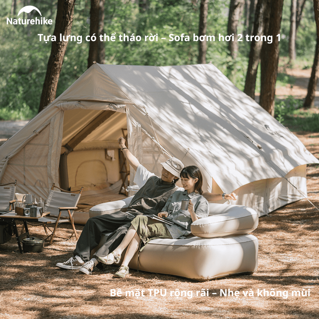 Sofa Hơi Naturehike NH22FCD06 – Ghế Hơi Camping 2in1, Đệm Hơi Glamping, Chịu Tải 200kg