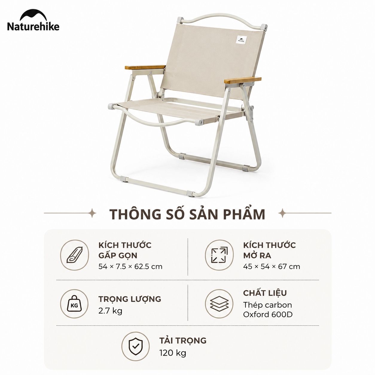 Ghế gấp dã ngoại Naturehike Folding Chair CNK2300JU012