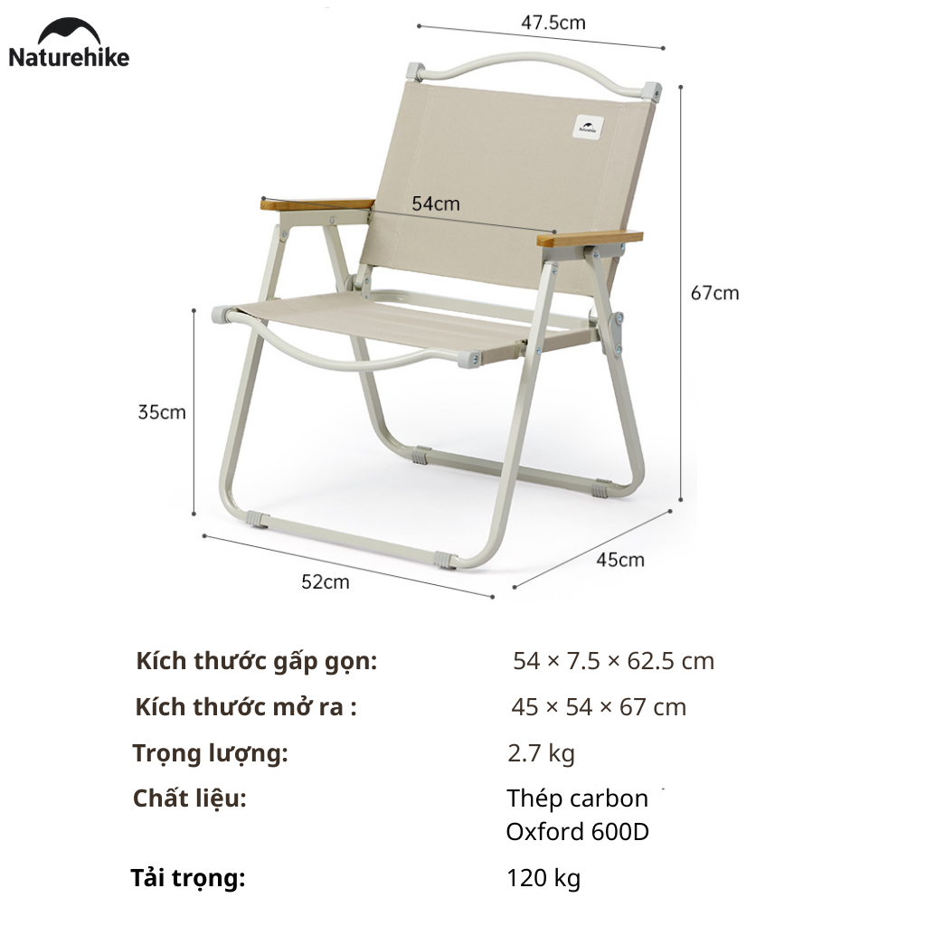 Ghế gấp dã ngoại Naturehike Folding Chair CNK2300JU012