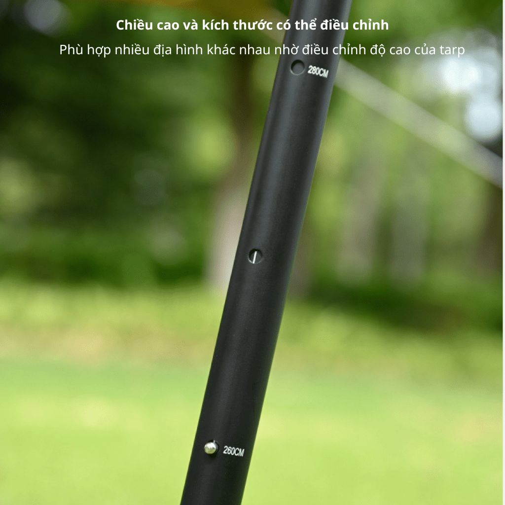 Cột Chống Tarp ShineTrip 31mm 286cm – Gậy Chống Bạt Hợp Kim Nhôm Điều Chỉnh Cho Lều Dã Ngoại