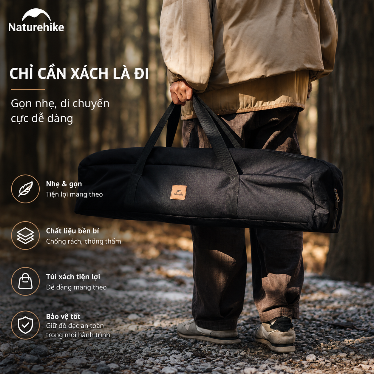 Bàn Gấp Naturehike IGT CNK2300JJ016 – Bàn Camping Đa Năng, Nhôm + Gỗ, Gấp Gọn, Dùng Bếp Dã Ngoại