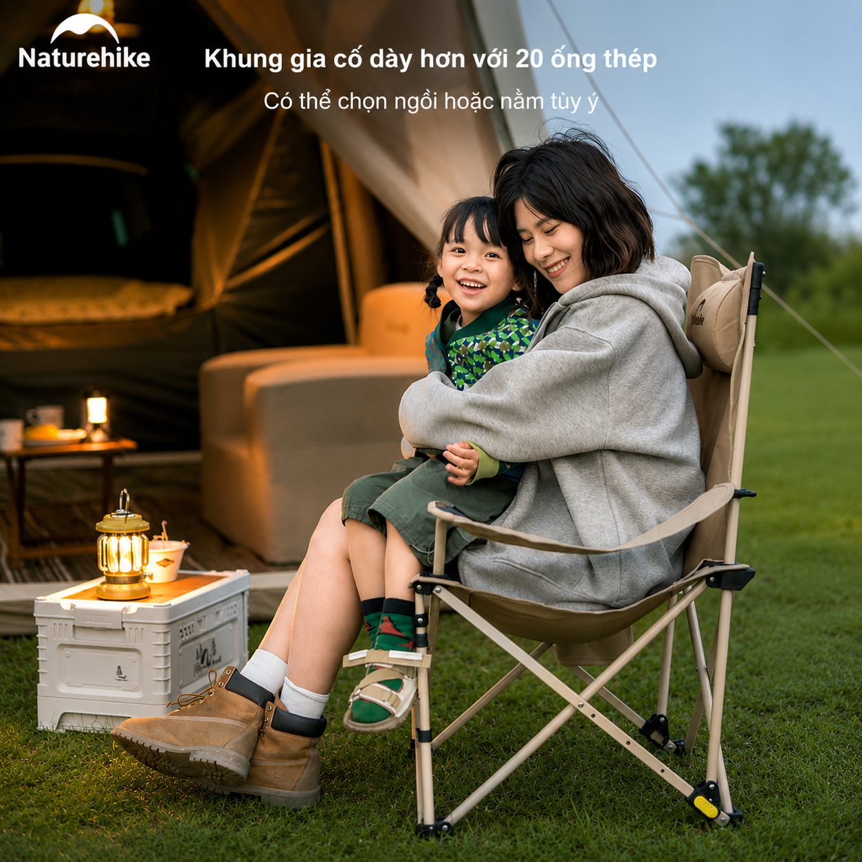 Ghế Xếp Dã Ngoại 2in1 Naturehike CNK2350JJ011 – Ghế Camping Đa Năng, Có Gác Chân, Gấp Gọn Tiện Lợi
