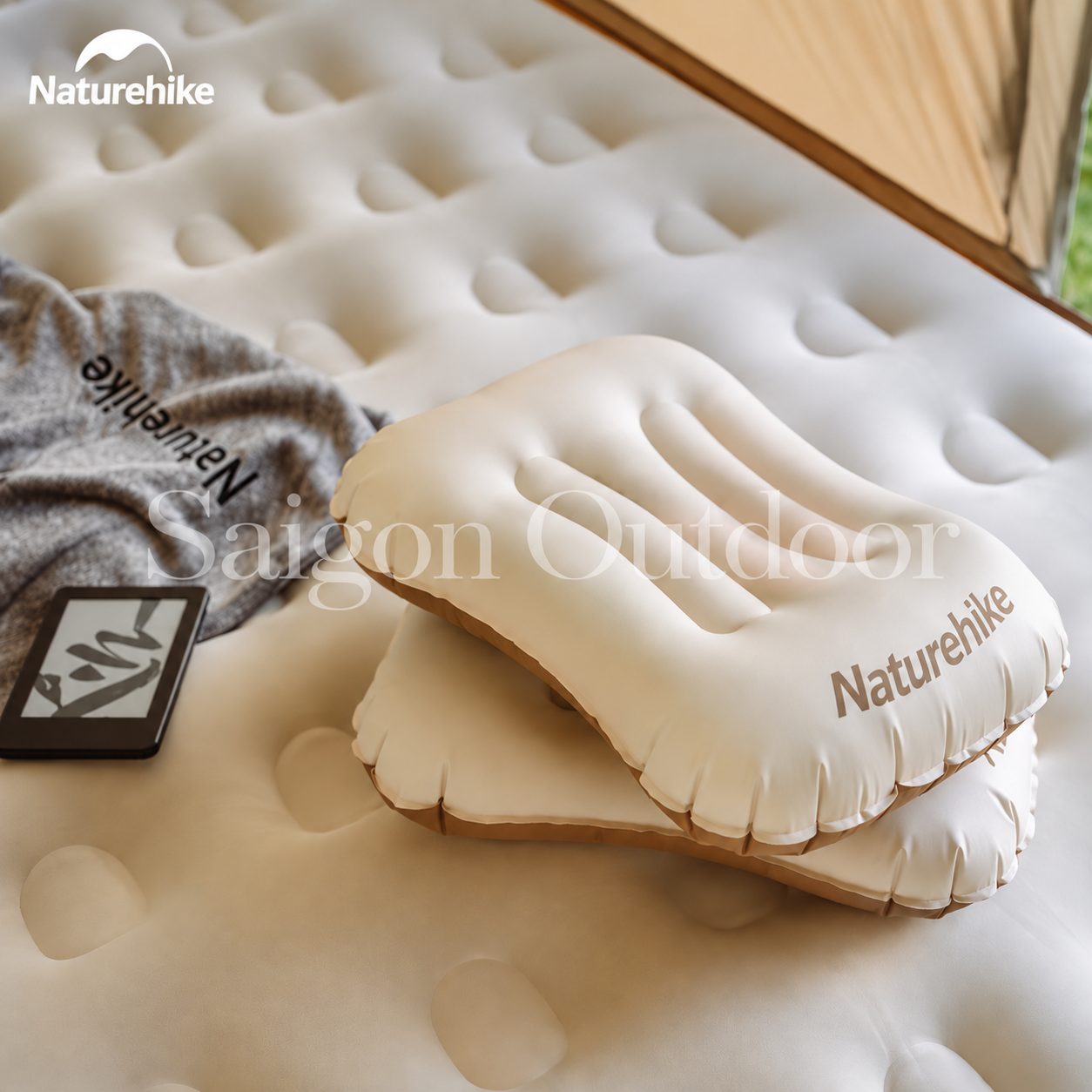 Gối Hơi Du Lịch Naturehike – Gối Thổi Hơi Siêu Nhẹ, Kê Cổ/Tựa Lưng, Gấp Gọn 85g NH17T013-Z