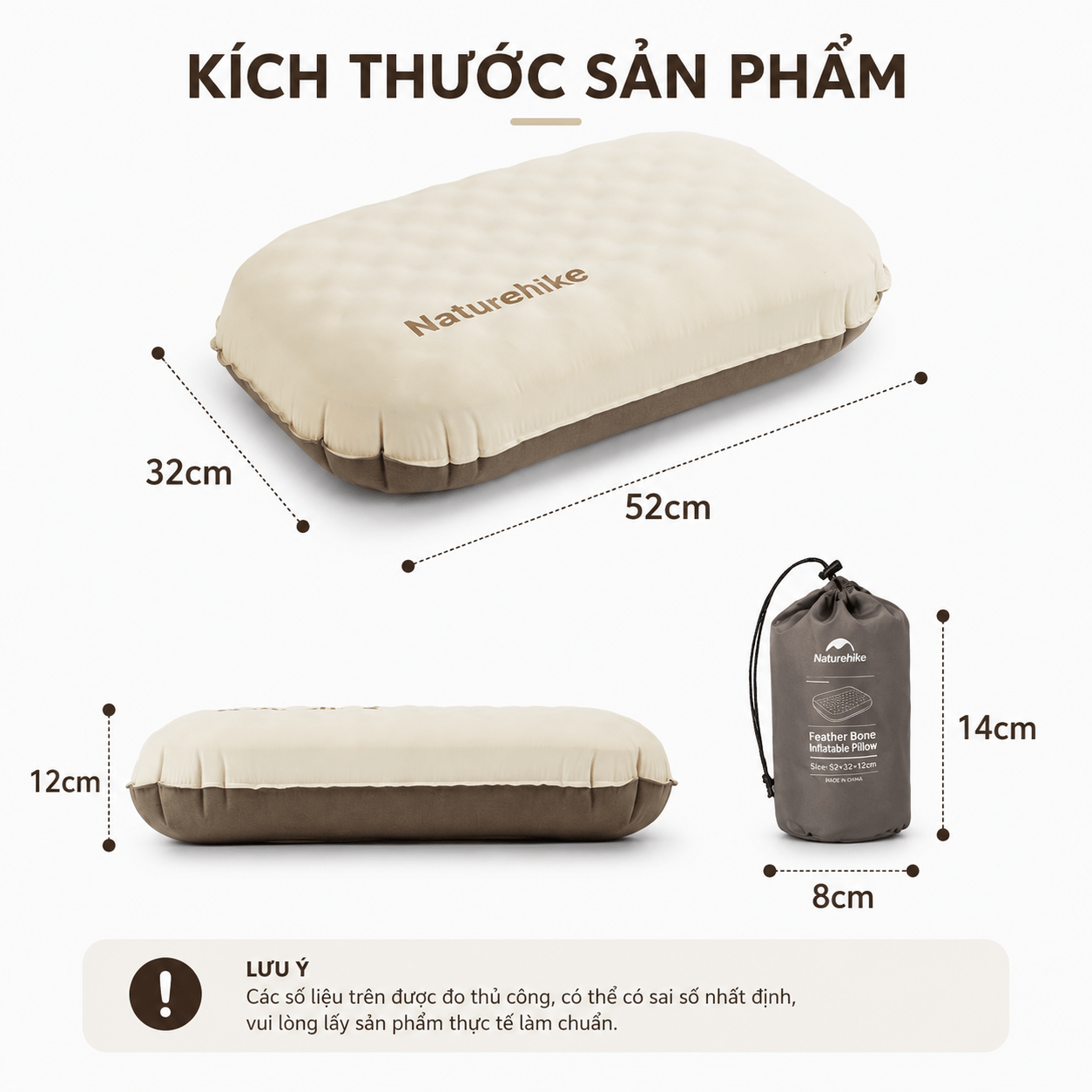 Gối Du Lịch Tự Bơm Hơi Naturehike CNK2300DZ024 – Gối Hơi 2in1 Siêu Nhẹ, Gấp Gọn Camping/Trekking