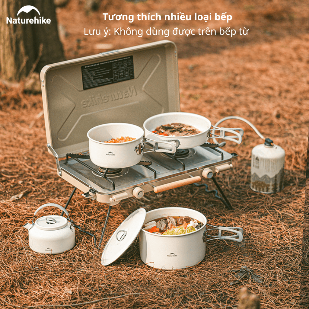 Bộ Nồi Dã Ngoại Naturehike CNK2450CF013 – Nồi Camping Tráng Men 5 Lớp, Chống Dính