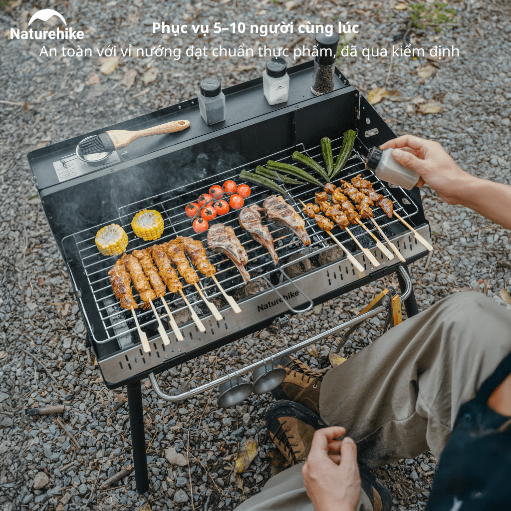 Bếp Nướng BBQ Naturehike N Play CNK2300015 – Bếp Than Dã Ngoại Gấp Gọn, Vỉ Nướng Lớn, Camping