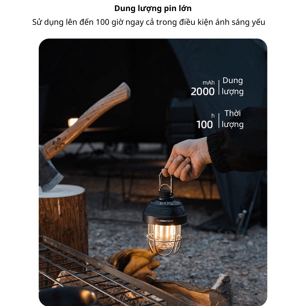 Đèn Lều Cắm Trại ShineTrip dùng Trang Trí Dã Ngoại, Siêu Sáng, pin có Thời Gian Sử Dụng Lâu