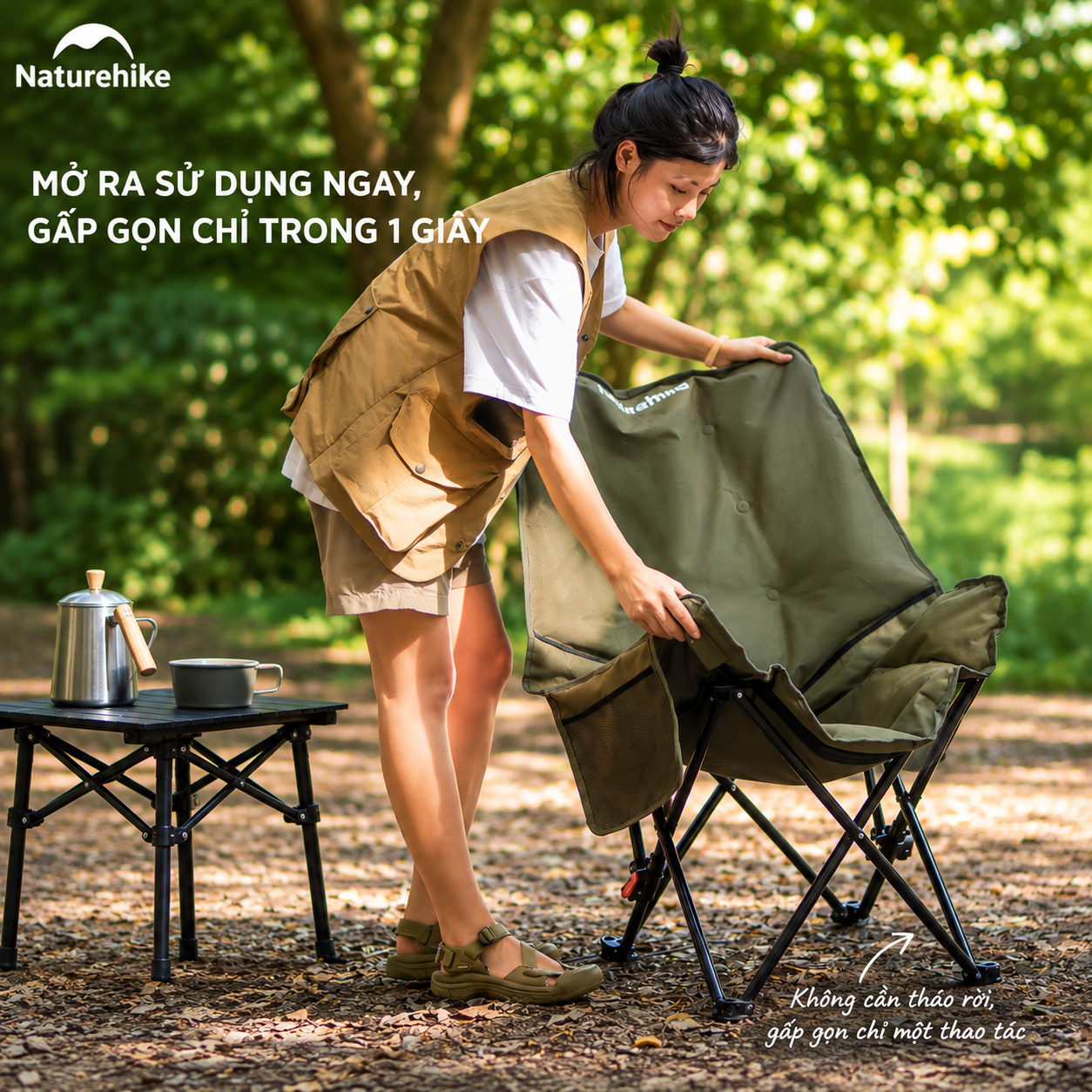 Ghế cắm trại thư giãn Naturehike Relaxing Folding Camping Chair CNK2450JJ020