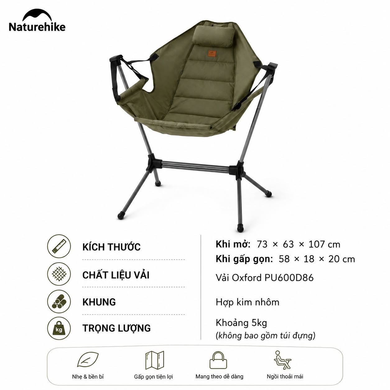 Ghế võng siêu nhẹ NH21JJ004 Naturehike