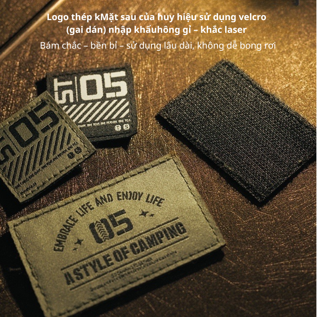 Patch Dán Velcro Tactical – Huy Hiệu Balo, Patch Trang Trí Túi Gear, Phụ Kiện Camping Outdoor
