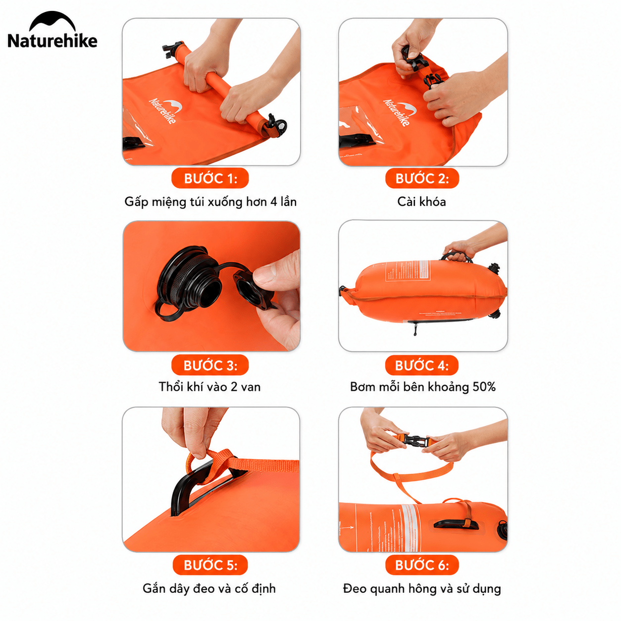 Phao Túi Khô Chống Nước Naturehike NH17S001-G – Túi Phao Bơi An Toàn, Đựng Đồ Khô Chống Thấm
