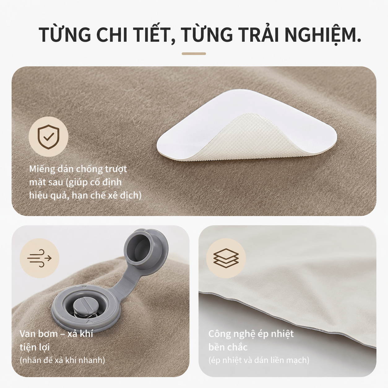 Gối Du Lịch Tự Bơm Hơi Naturehike CNK2300DZ024 – Gối Hơi 2in1 Siêu Nhẹ, Gấp Gọn Camping/Trekking