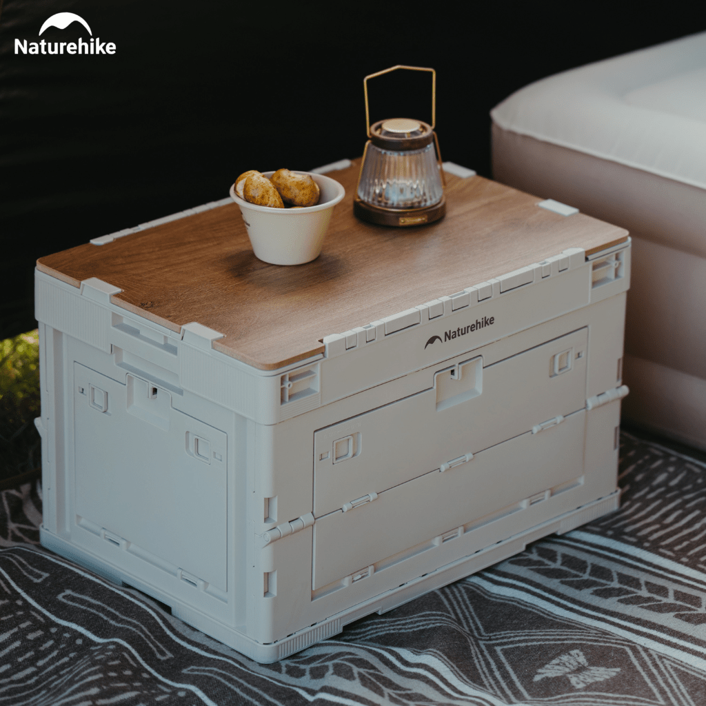 Thùng nhựa đựng đồ cắm trại xếp gọn kèm mặt giả gỗ NatureHike CNK2450XB020
