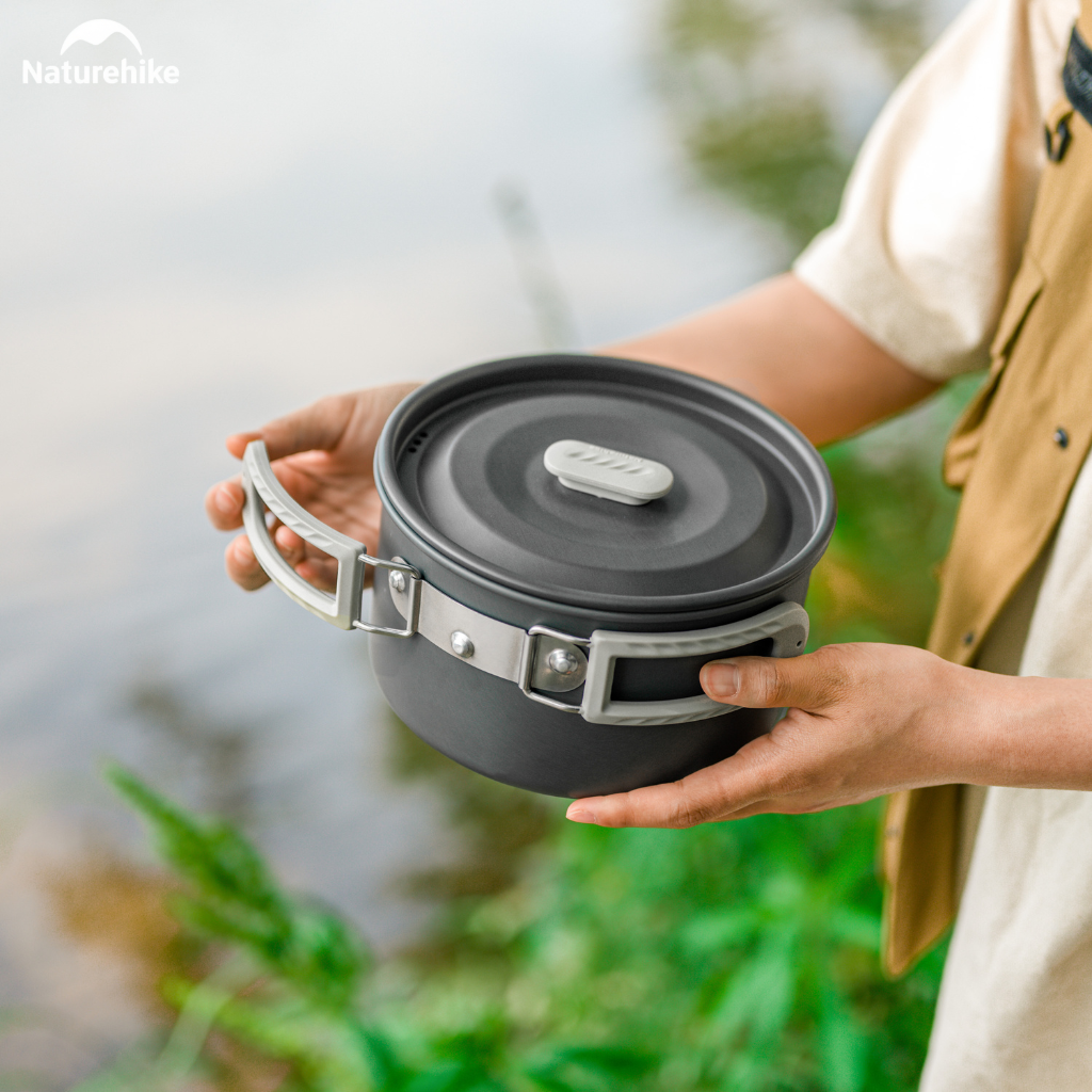 Bộ Nồi Dã Ngoại Naturehike CNK2450CF010 Nhôm 3 Lớp – Bộ Nấu Ăn Camping Gọn Nhẹ, Leo Núi, Cắm Trại