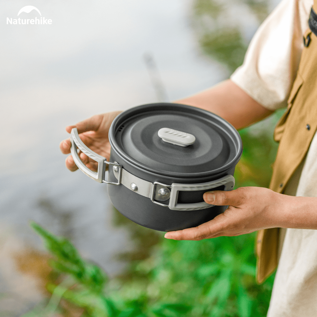 Bộ Nồi Dã Ngoại Naturehike CNK2450CF010 Nhôm 3 Lớp – Bộ Nấu Ăn Camping Gọn Nhẹ, Leo Núi, Cắm Trại