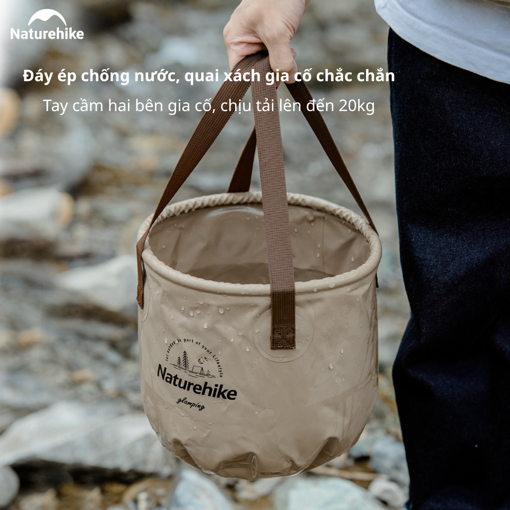 Xô Nước Gấp Gọn Naturehike NH20SJ040  – Chậu Rửa Dã Ngoại Chống Thấm, Nhẹ, Đa Năng Cắm Trại/Trekking