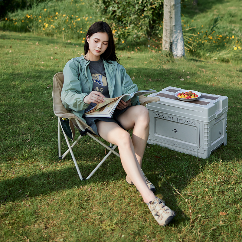 Ghế mặt trăng xếp thư giãn có tay dựa Naturehike Armrest Moon Chair CNH23JU13002 – Xám