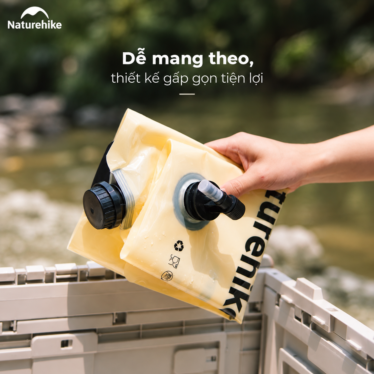 Túi Đựng Nước Gấp Gọn Naturehike 10L Có Vòi Siêu Nhẹ, Chống Rò Rỉ, Dùng Cắm Trại/Trekking