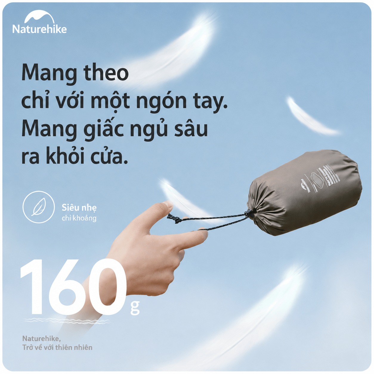Gối Du Lịch Tự Bơm Hơi Naturehike CNK2300DZ024 – Gối Hơi 2in1 Siêu Nhẹ, Gấp Gọn Camping/Trekking