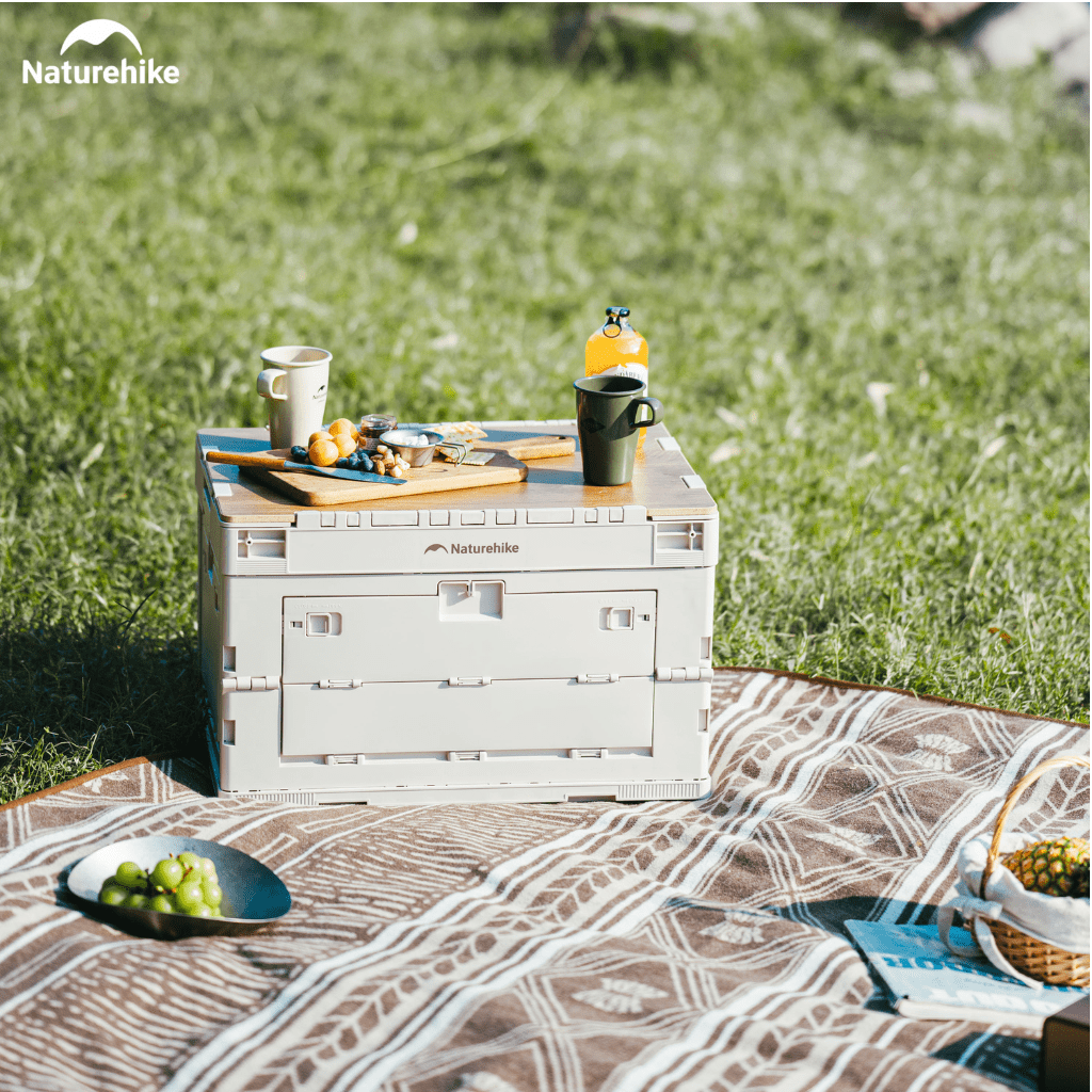 Thùng nhựa đựng đồ cắm trại xếp gọn kèm mặt giả gỗ NatureHike CNK2450XB020