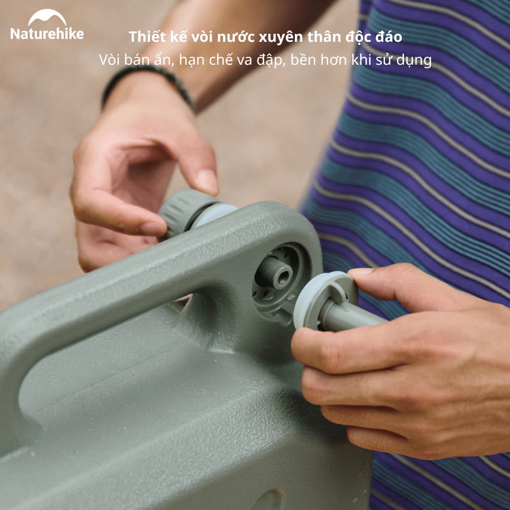 Can Nước Dã Ngoại Naturehike CNH22CJ018 Bình Đựng Nước Camping Có Van Xả Tiện Lợi Nhựa PP PE An Toàn