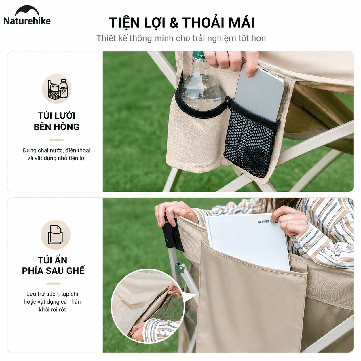 Ghế gấp gọn dã ngoại mặt trăng, moon chair Naturehike CNK2550JJ022