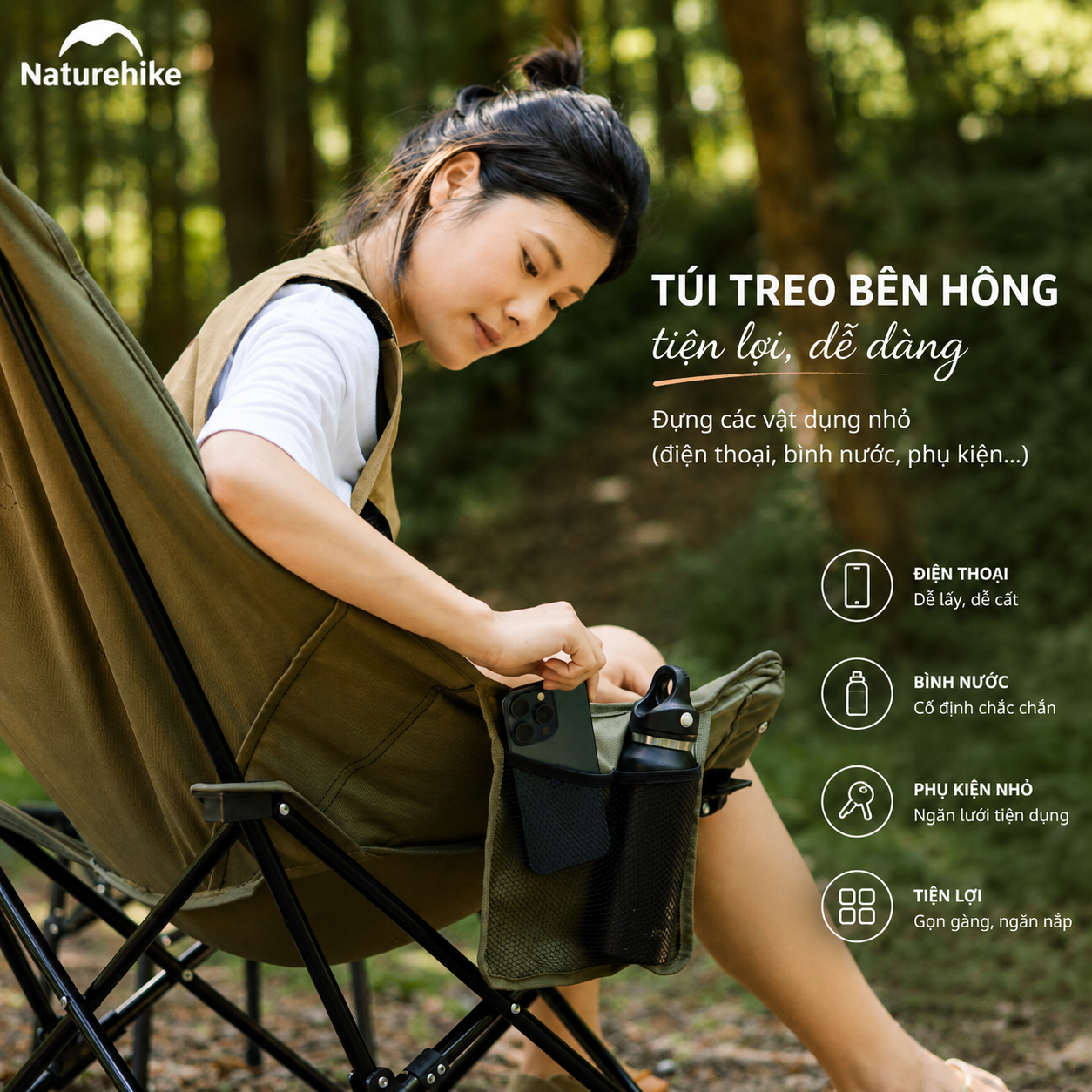 Ghế cắm trại thư giãn Naturehike Relaxing Folding Camping Chair CNK2450JJ020