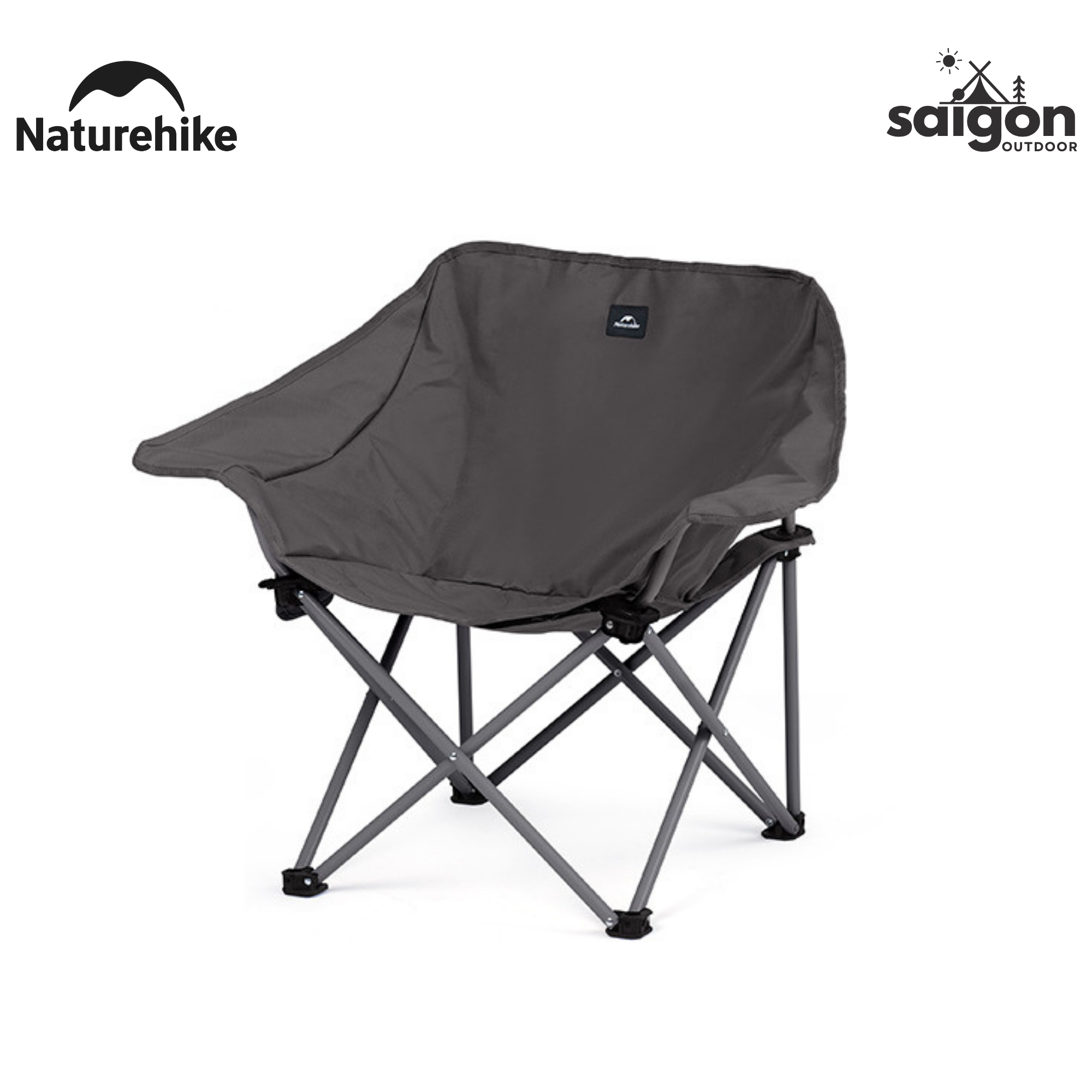 Ghế mặt trăng xếp thư giãn có tay dựa Naturehike Armrest Moon Chair CNH23JU13002 – Xám