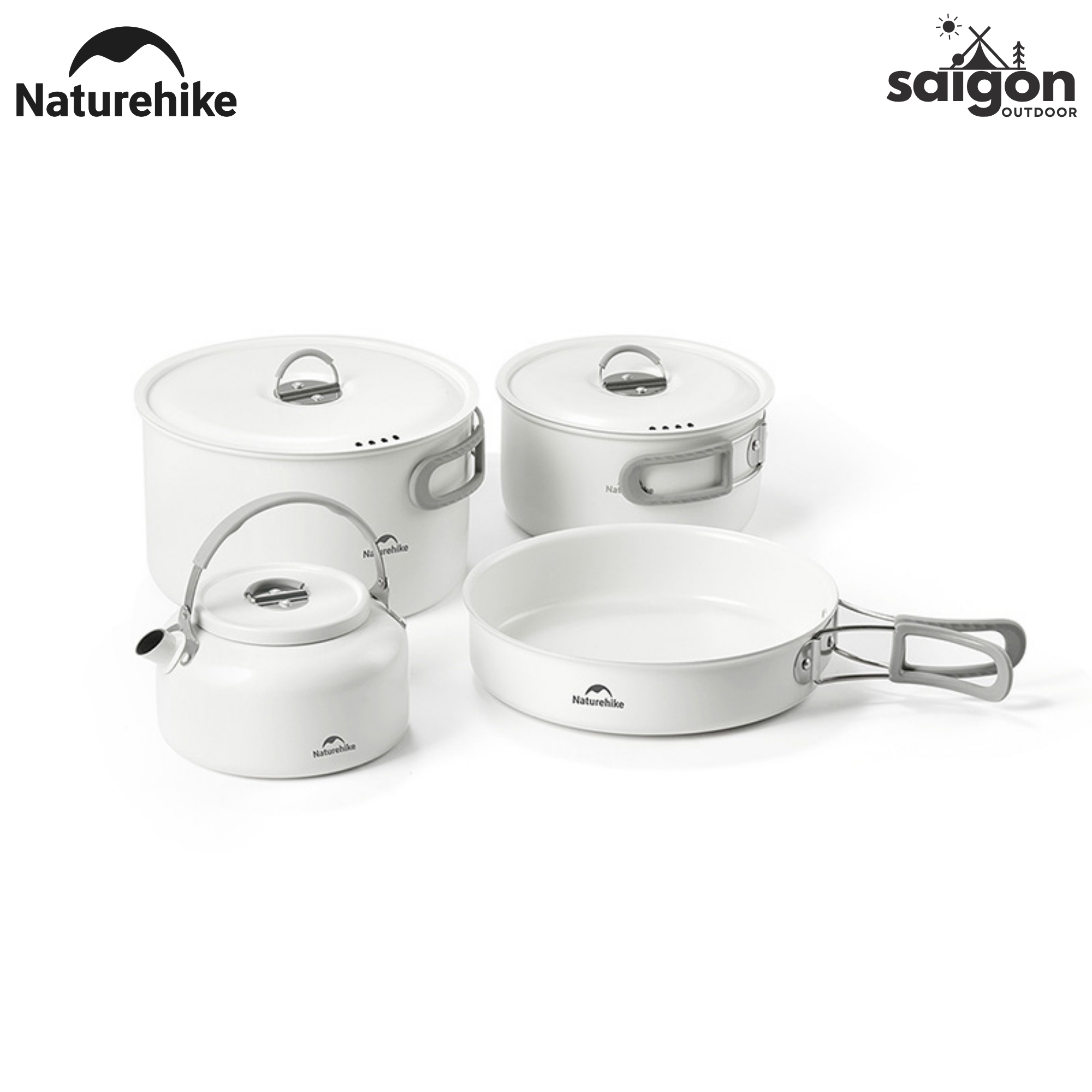 Bộ Nồi Dã Ngoại Naturehike CNK2450CF013 – Nồi Camping Tráng Men 5 Lớp, Chống Dính