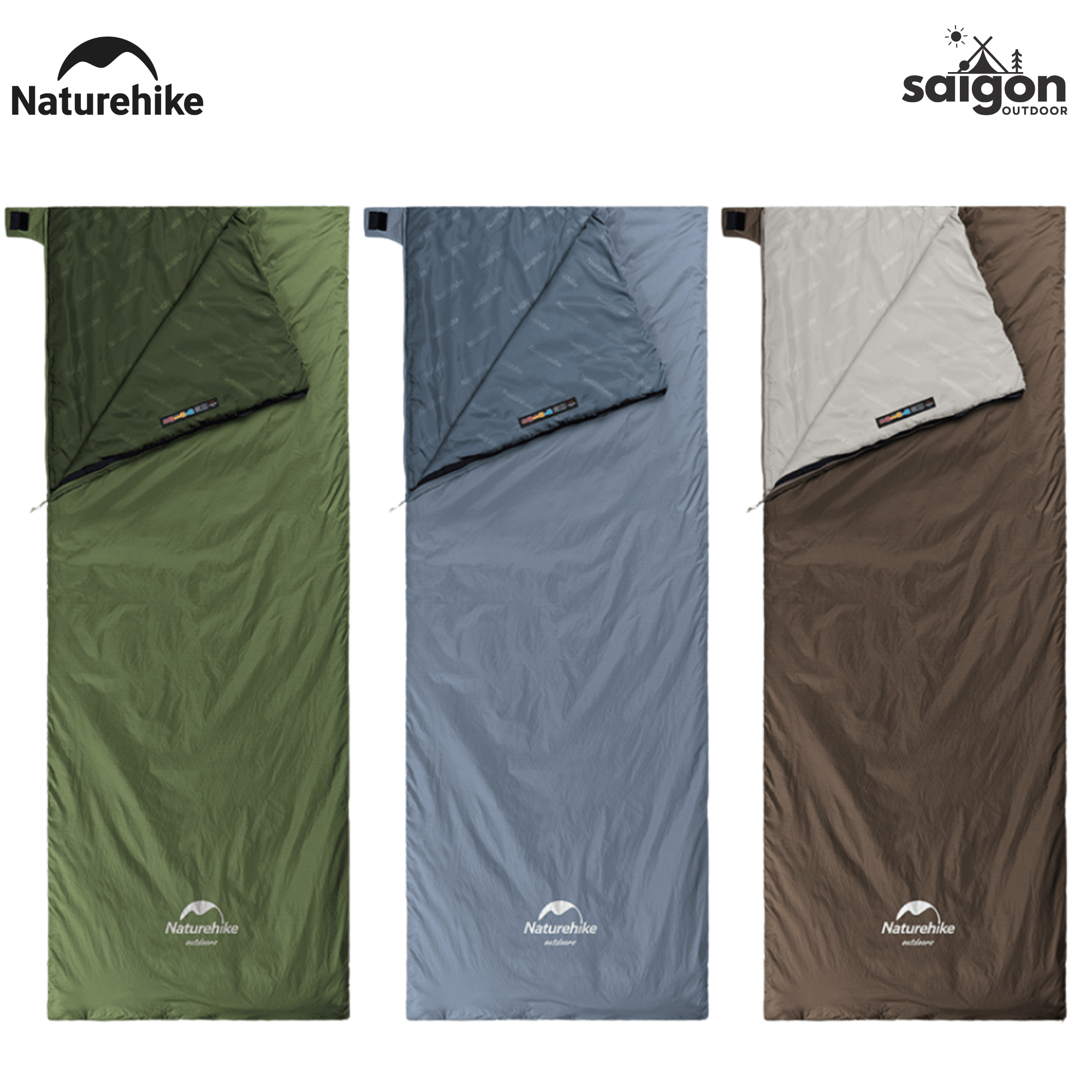 Túi Ngủ Naturehike LW180 NH21MSD09 Siêu Nhẹ – Túi Ngủ Camping 1 Người, Gấp Gọn, Giữ Ấm 15°C