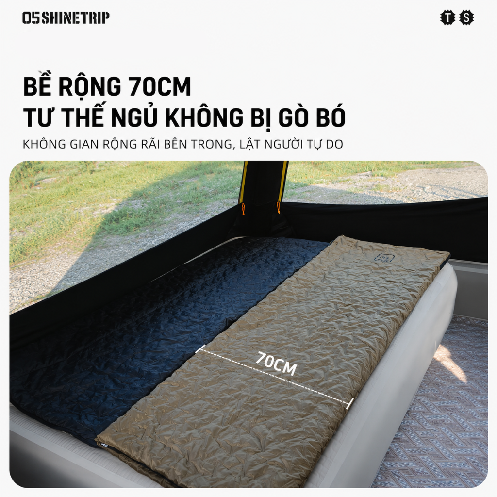 Túi Ngủ ShineTrip, thiết kế Rộng, Ấm Áp Dùng Cho Cắm Trại Ngoài Trời -  Saigon Outdoor
