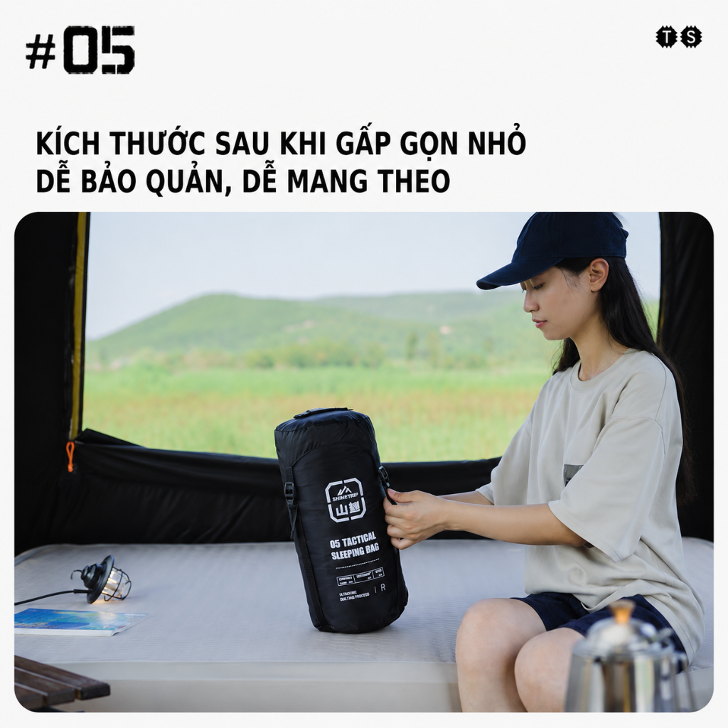Túi Ngủ ShineTrip, thiết kế Rộng, Ấm Áp Dùng Cho Cắm Trại Ngoài Trời -  Saigon Outdoor