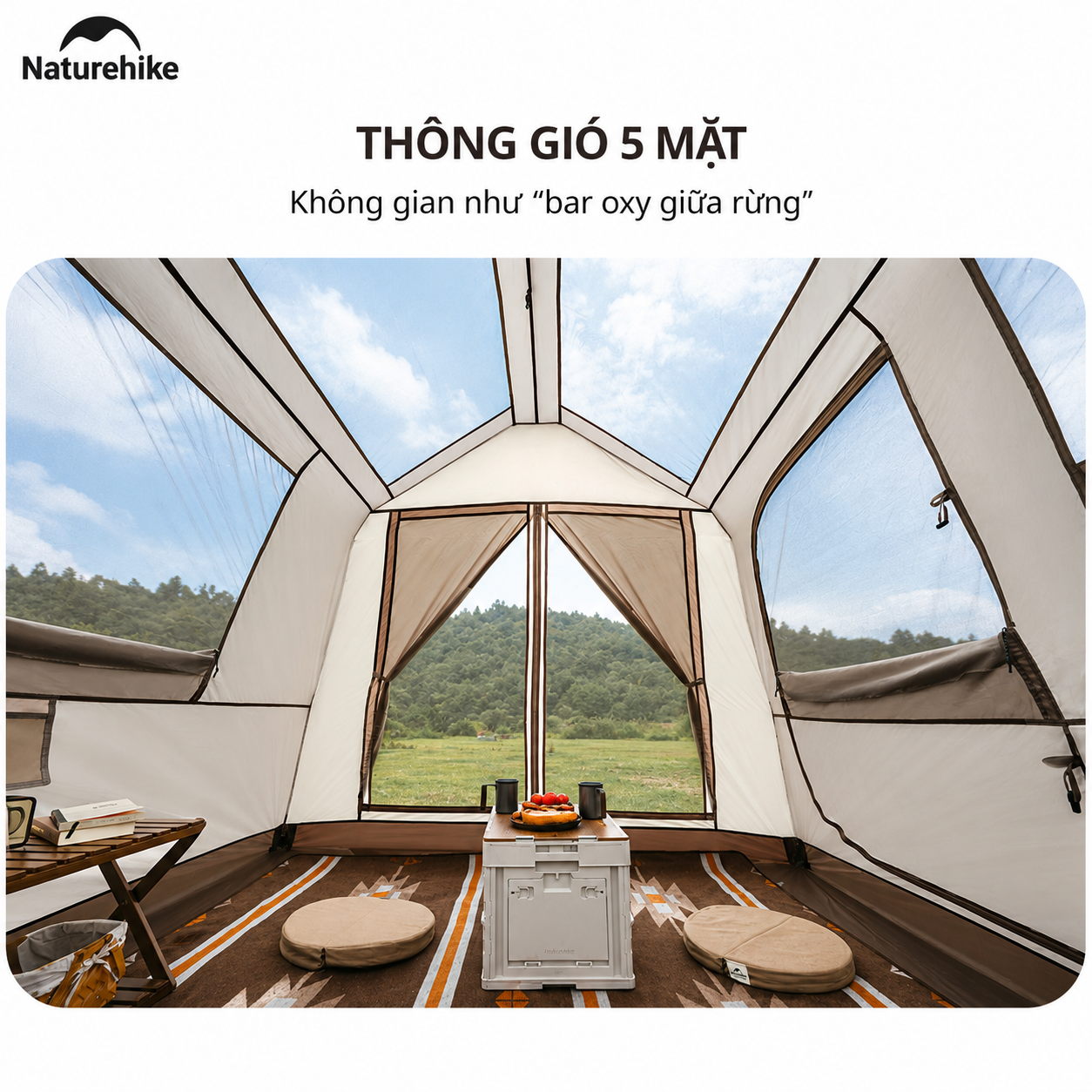 Naturehike CNK2300ZP021 - Lều Village 6.0 có khoang mở rộng đa năng – (TẶNG KÈM THẢM LÓT)/ Naturehike Village 6.0 Flagship Model