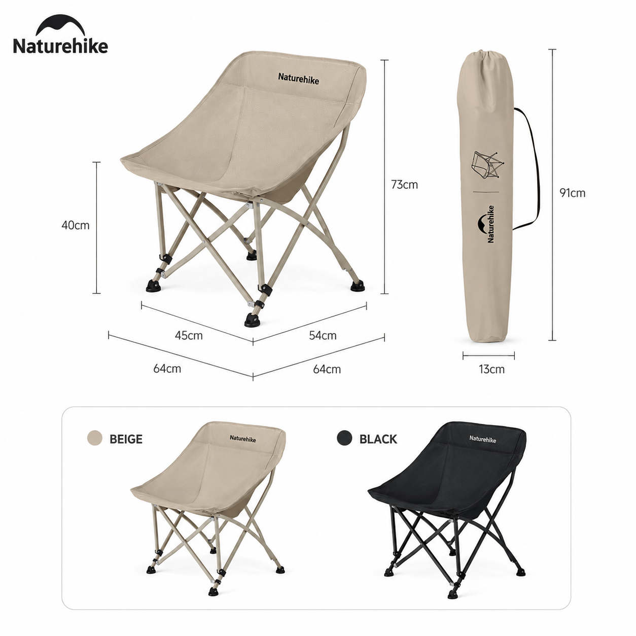 Ghế gấp gọn dã ngoại mặt trăng, moon chair Naturehike CNK2550JJ022