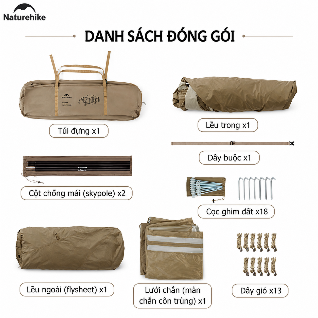 Naturehike CNK2300ZP021 - Lều Village 6.0 có khoang mở rộng đa năng – (TẶNG KÈM THẢM LÓT)/ Naturehike Village 6.0 Flagship Model