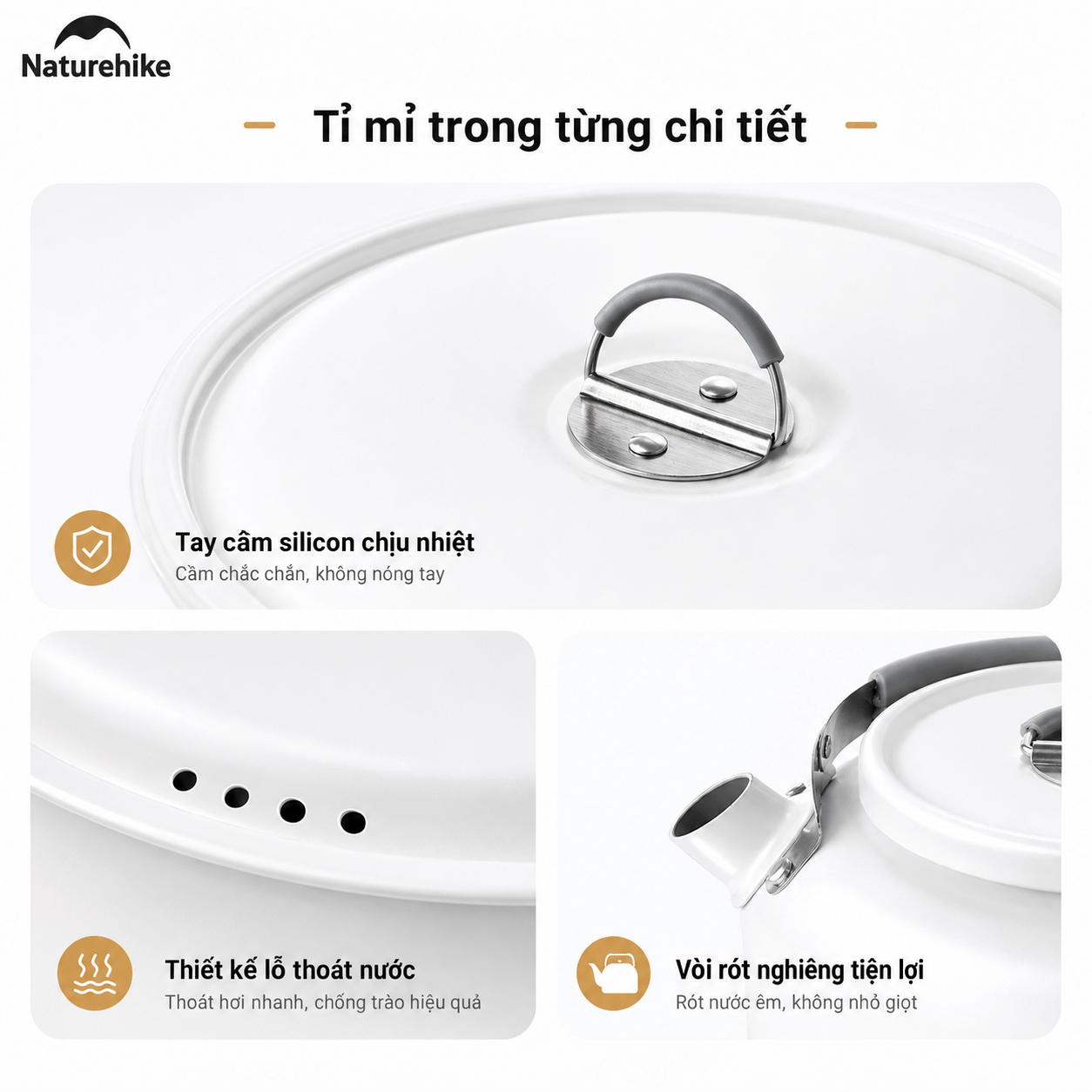 Bộ Nồi Dã Ngoại Naturehike CNK2450CF013 – Nồi Camping Tráng Men 5 Lớp, Chống Dính