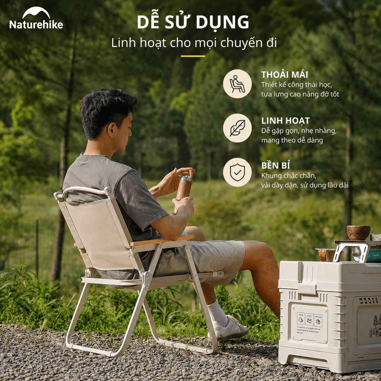 Ghế gấp dã ngoại Naturehike Folding Chair CNK2300JU012