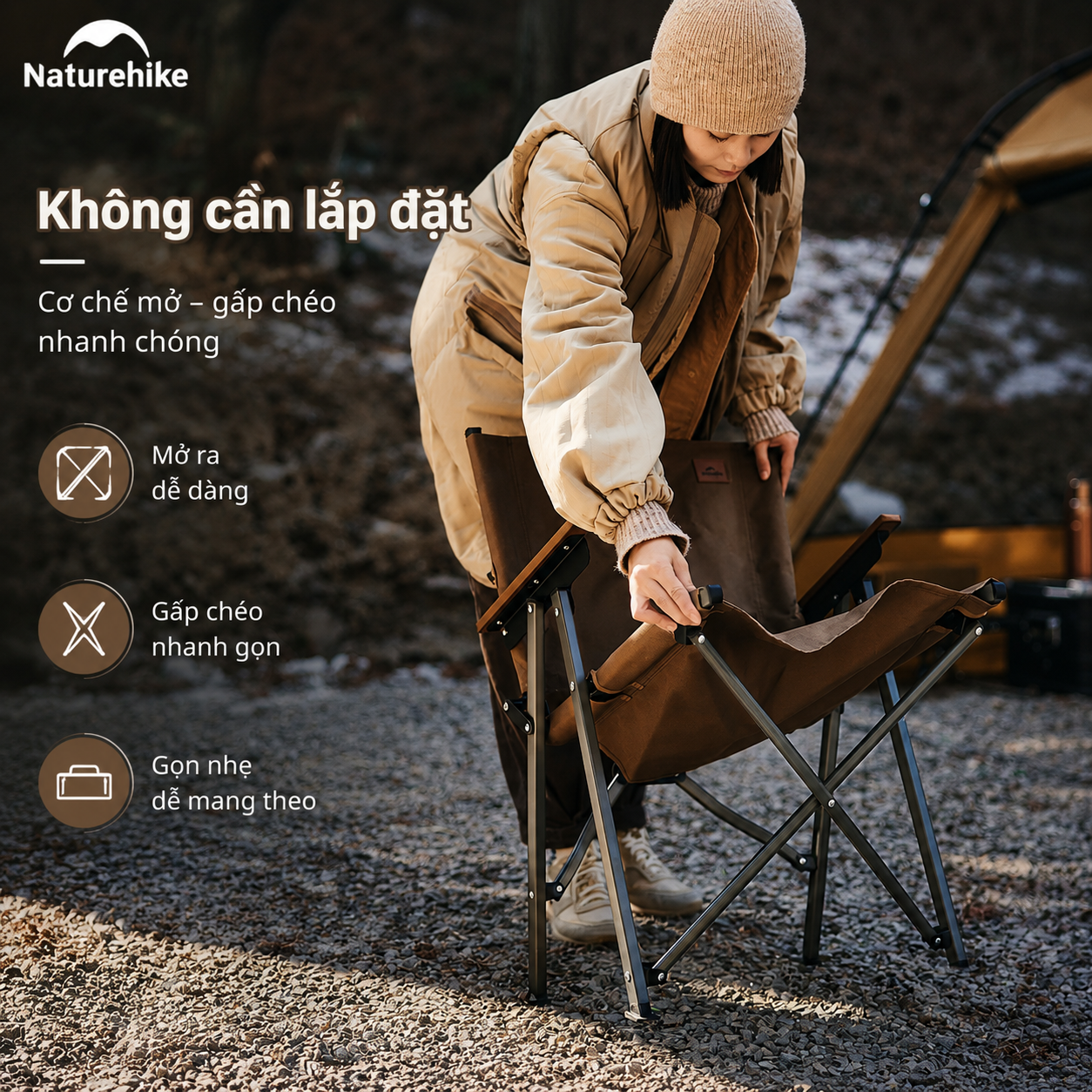 Ghế cắm trại gấp gọn Naturehike Portable Camping Chair CNK2300JJ018