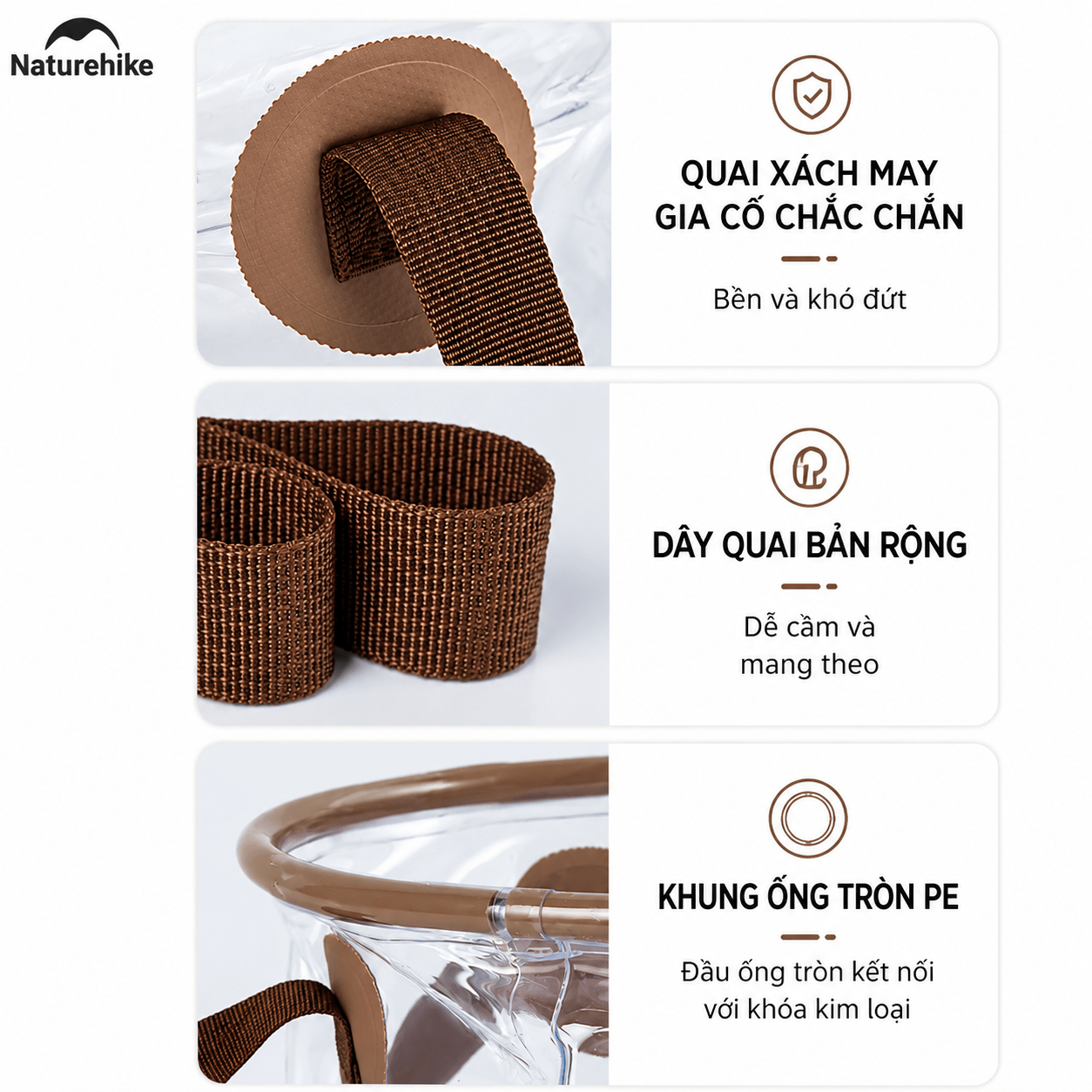 Xô Nước Gấp Gọn Naturehike NH20SJ040  – Chậu Rửa Dã Ngoại Chống Thấm, Nhẹ, Đa Năng Cắm Trại/Trekking