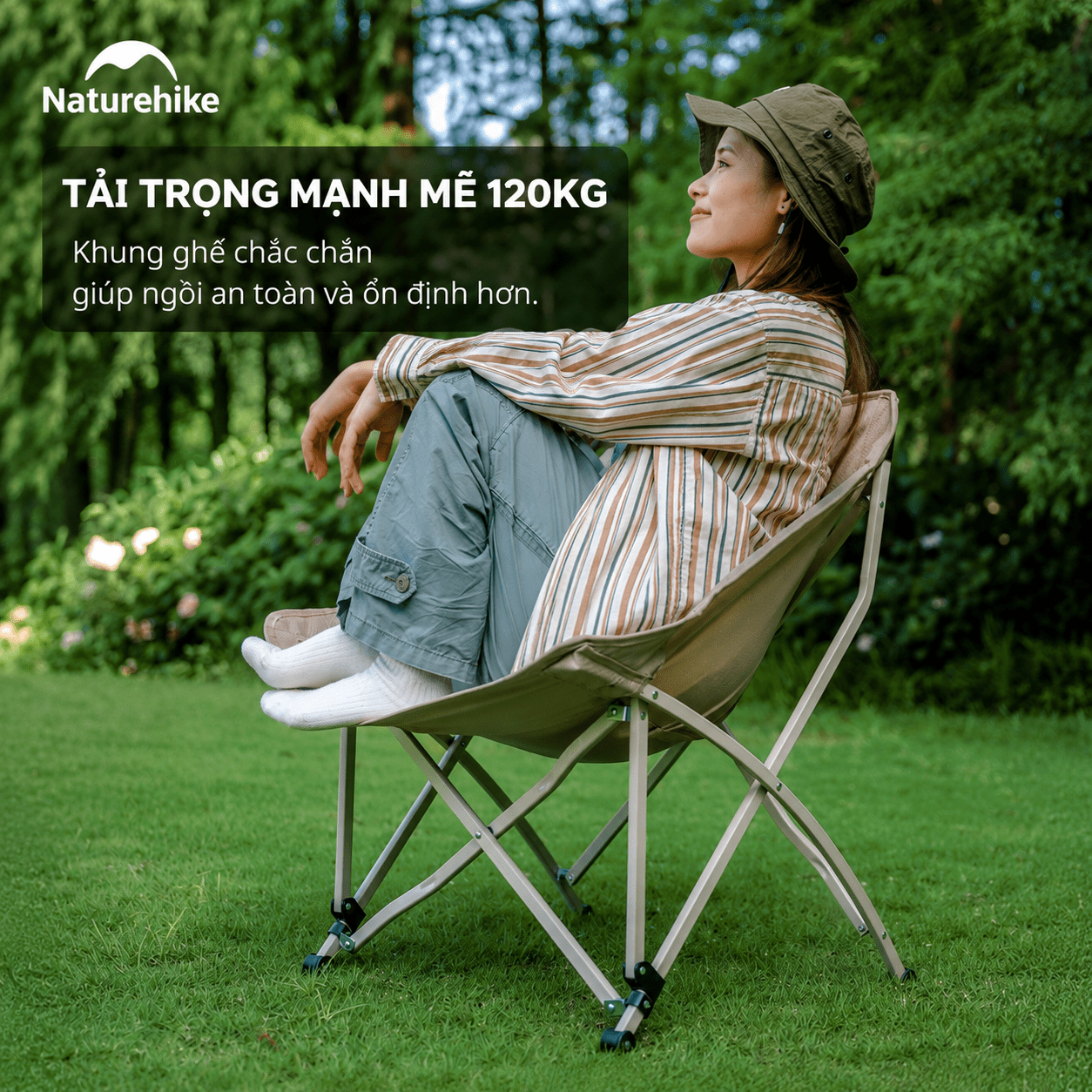 Ghế gấp gọn dã ngoại mặt trăng, moon chair Naturehike CNK2550JJ022