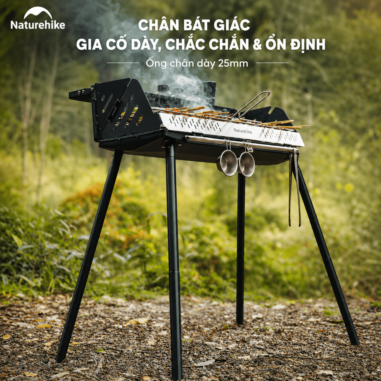Bếp Nướng BBQ Naturehike N Play CNK2300015 – Bếp Than Dã Ngoại Gấp Gọn, Vỉ Nướng Lớn, Camping